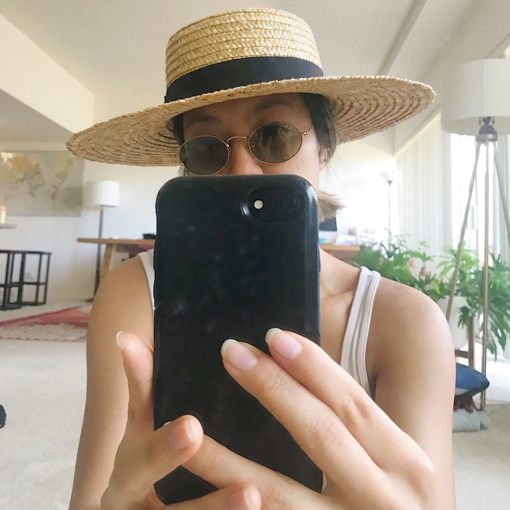 NEW never worn straw adjustable sun hat